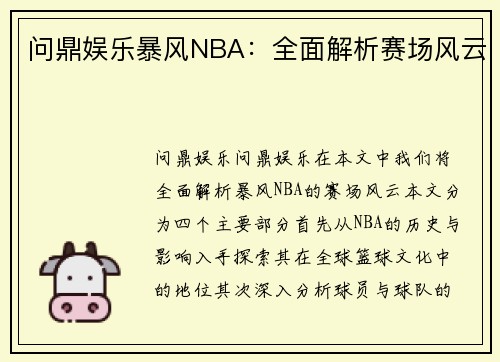 问鼎娱乐暴风NBA：全面解析赛场风云